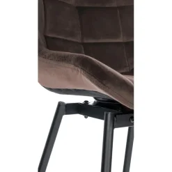 CLP Barkruk Weston zwart Frame - Fluweel - bruin