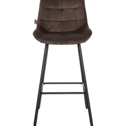 CLP Barkruk Weston zwart Frame - Fluweel - bruin