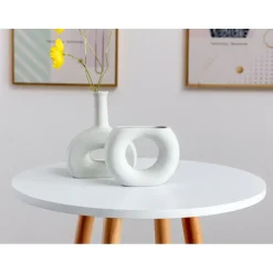 CLP Bartafel Mijas natura (ronde) Frame - Hout - wit