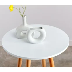 CLP Bartafel Mijas natura (ronde) Frame - Hout - wit