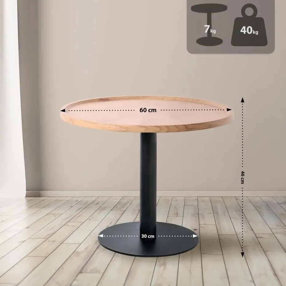 CLP Bijzettafel Aspen mat zwart Frame - Hout - natura