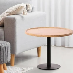 CLP Bijzettafel Aspen mat zwart Frame - Hout - natura