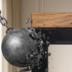 CLP Bijzettafel Manteo mat zwart Frame - Hout - eik