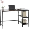 CLP Bureau Oviedo 76x120x60 cm - zwart/bruin