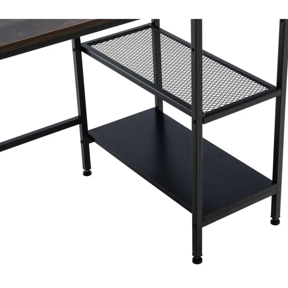 CLP Bureau Oviedo 76x120x60 cm - zwart/bruin