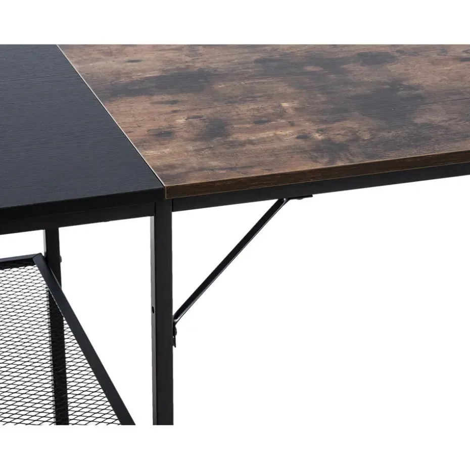 CLP Bureau Oviedo 76x120x60 cm - zwart/bruin