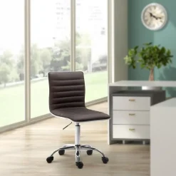 CLP Bureaustoel Alamosa chroom Frame - Kunstleer - bruin