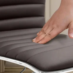 CLP Bureaustoel Alamosa chroom Frame - Kunstleer - bruin