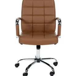 CLP Bureaustoel Ashland chroom Frame - Kunstleer - licht bruin