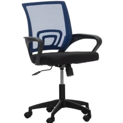 CLP Bureaustoel Auburn zwart Frame - Microfiber - blauw