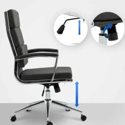 CLP Bureaustoel Cleveland chroom Frame - Stof - donkergrijs