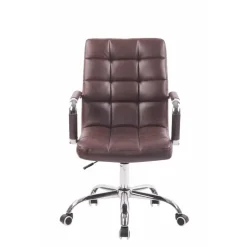 CLP Bureaustoel Deli chroom Frame - Kunstleer - bordeauxrood