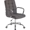CLP Bureaustoel Deli chroom Frame - Stof - donkergrijs