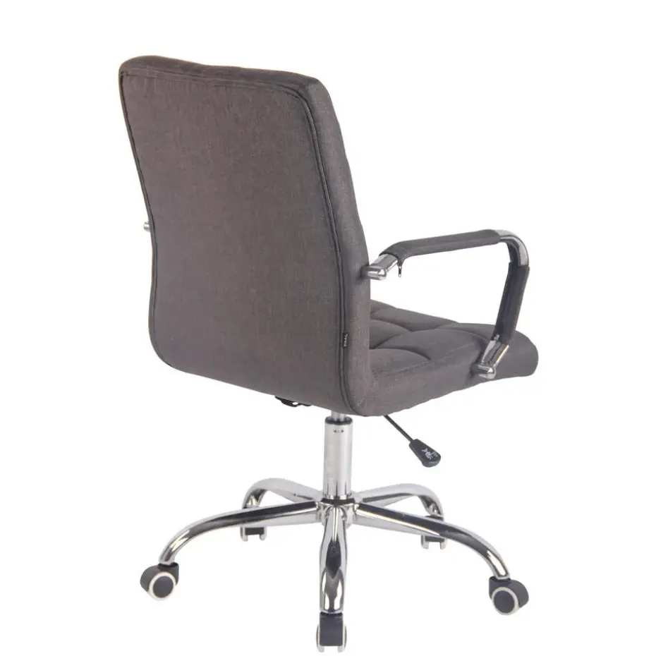 CLP Bureaustoel Deli chroom Frame - Stof - donkergrijs