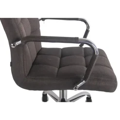 CLP Bureaustoel Deli chroom Frame - Stof - donkergrijs