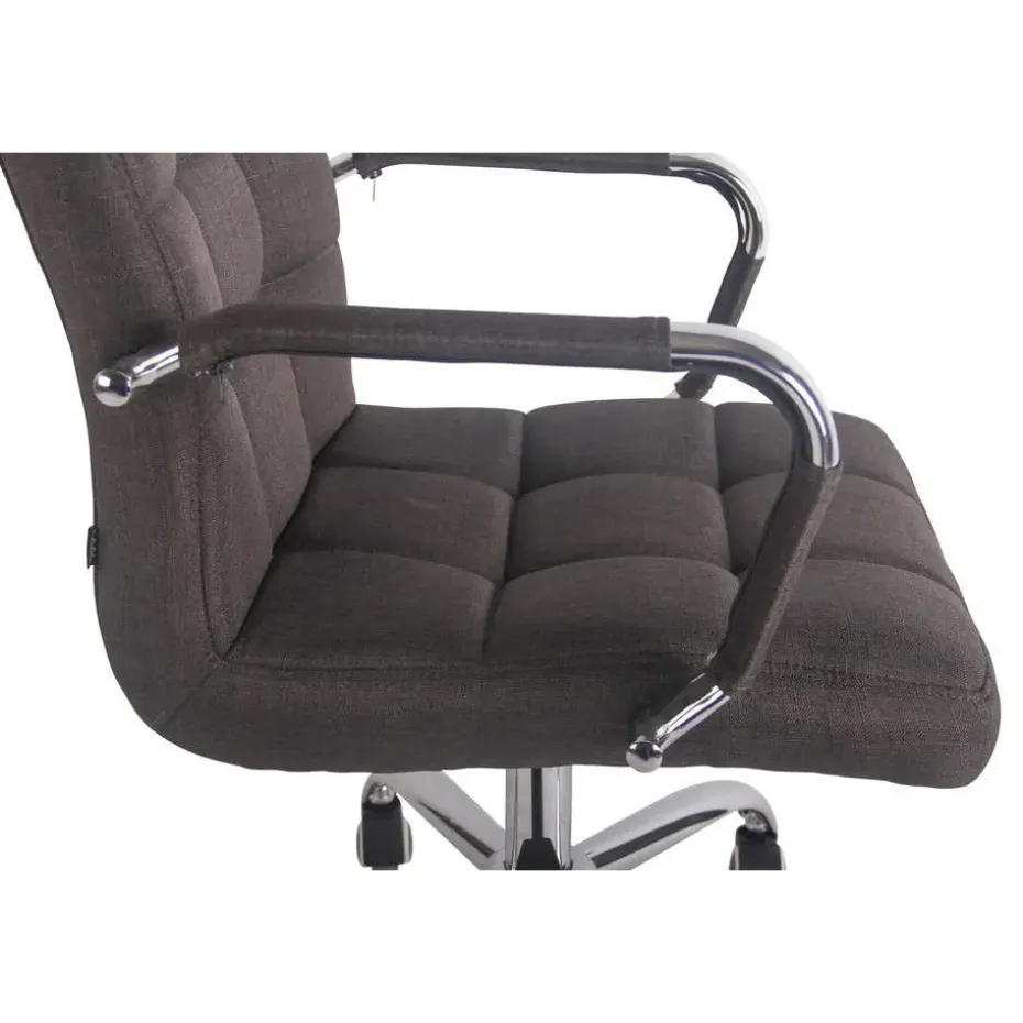 CLP Bureaustoel Deli chroom Frame - Stof - donkergrijs