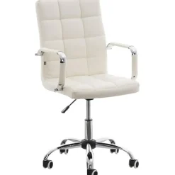 CLP Bureaustoel Deli V2 chroom Frame - Kunstleer - wit