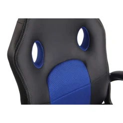 CLP Bureaustoel Elbing zwart Frame - Kunstleer - zwart/blauw