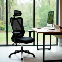 CLP Bureaustoel Elisha zwart Frame - Stof - zwart