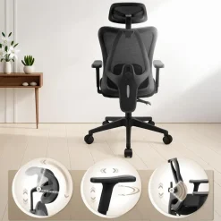 CLP Bureaustoel Elisha zwart Frame - Stof - zwart