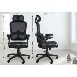 CLP Bureaustoel Garston zwart Frame - Microfiber - zwart