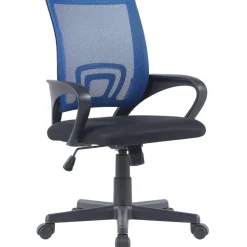 CLP Bureaustoel Genius zwart Frame - Kunstleer - blauw