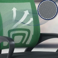 CLP Bureaustoel Genius zwart Frame - Kunstleer - groen