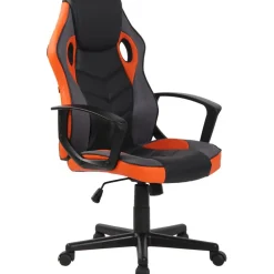 CLP Bureaustoel Glendale zwart Frame - Stof - zwart/oranje