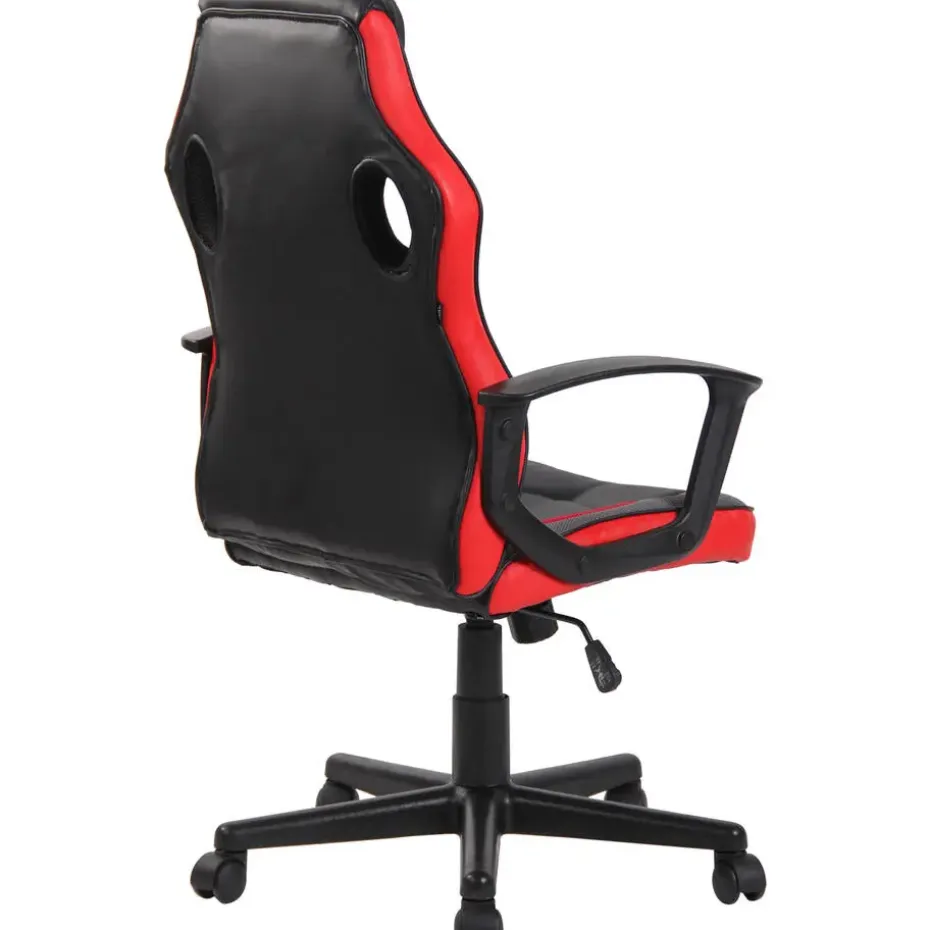 CLP Bureaustoel Glendale zwart Frame - Stof - zwart/rood