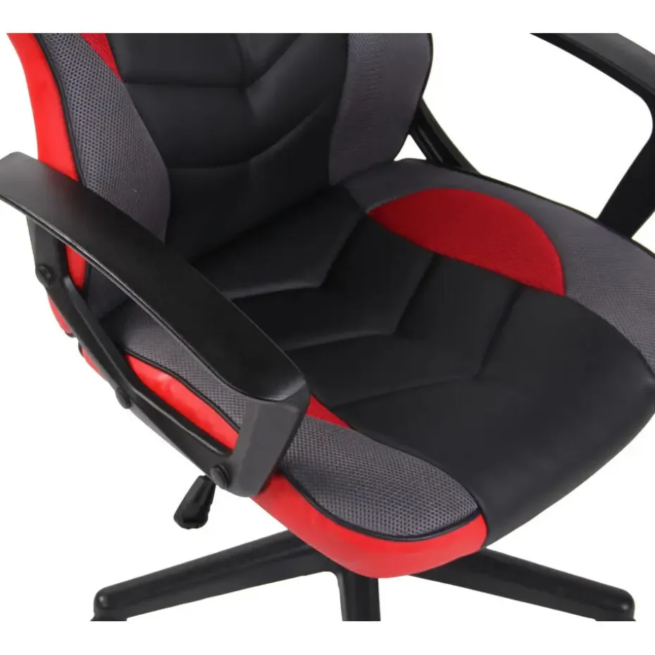 CLP Bureaustoel Glendale zwart Frame - Stof - zwart/rood