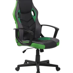 CLP Bureaustoel Glendale zwart Frame - Stof - zwart/groen