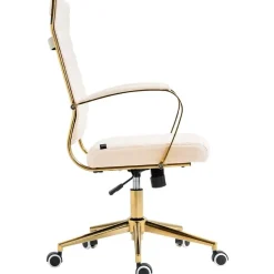 CLP Bureaustoel Havanna goud Frame - Kunstleer - creme