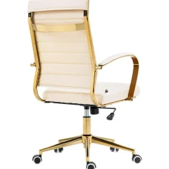 CLP Bureaustoel Havanna goud Frame - Kunstleer - creme