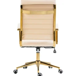 CLP Bureaustoel Havanna goud Frame - Kunstleer - creme