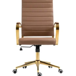 CLP Bureaustoel Havanna goud Frame - Kunstleer - licht bruin