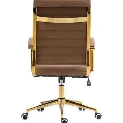 CLP Bureaustoel Havanna goud Frame - Kunstleer - licht bruin