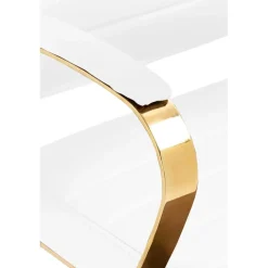 CLP Bureaustoel Havanna goud Frame - Kunstleer - wit