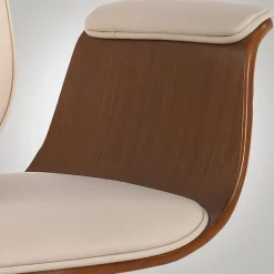 CLP Bureaustoel Kemberg chroom Frame - Hout - walnoot/creme