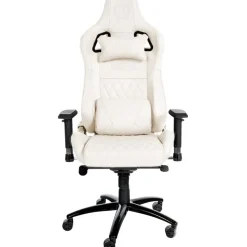 CLP Bureaustoel Keren zwart Frame - Echt leer - wit