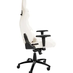 CLP Bureaustoel Keren zwart Frame - Echt leer - wit