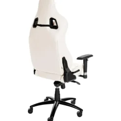 CLP Bureaustoel Keren zwart Frame - Echt leer - wit