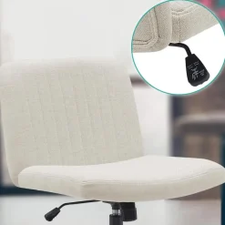 CLP Bureaustoel Kingman zwart Frame - Stof - creme