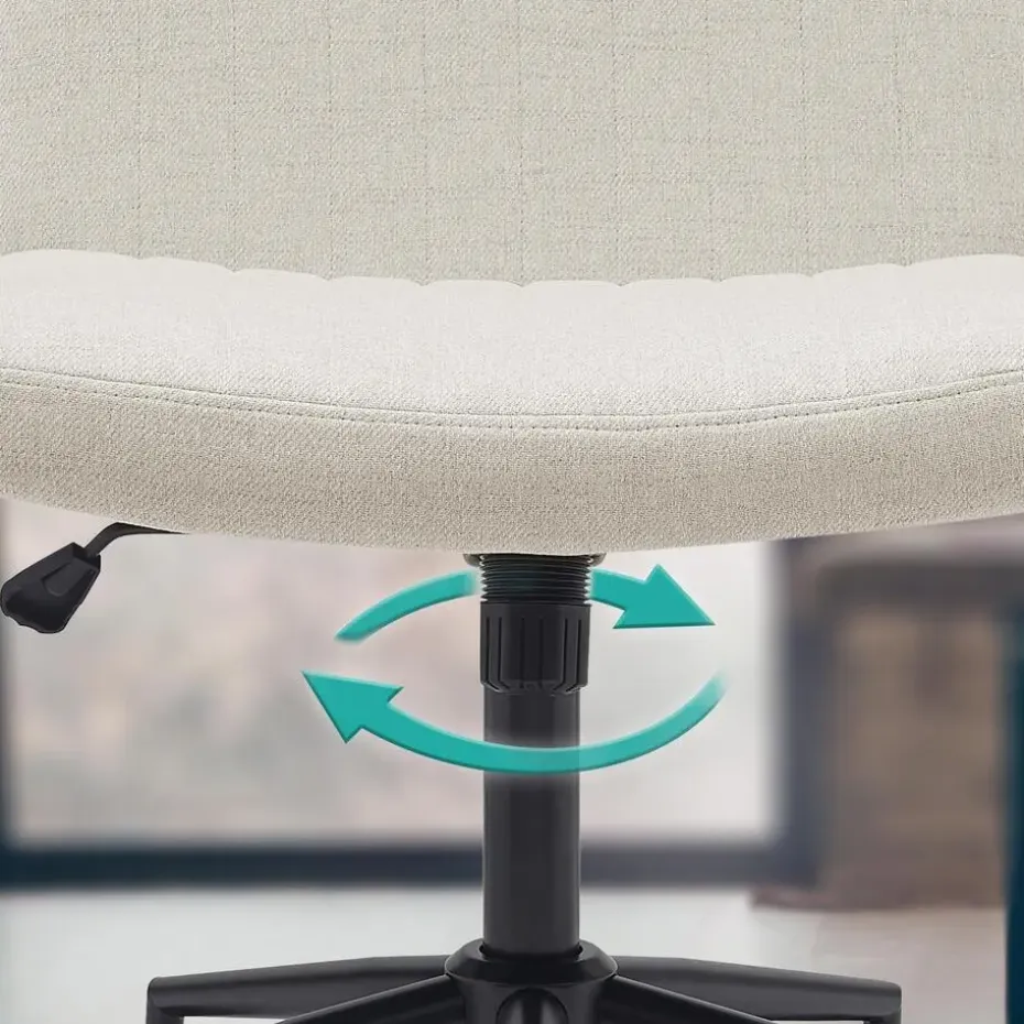 CLP Bureaustoel Kingman zwart Frame - Stof - creme