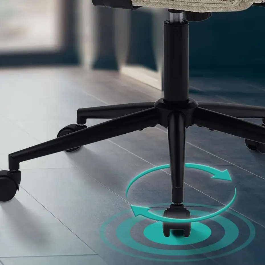 CLP Bureaustoel Kingman zwart Frame - Stof - creme