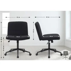 CLP Bureaustoel Kingman zwart Frame - Stof - zwart