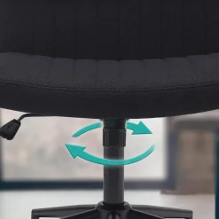 CLP Bureaustoel Kingman zwart Frame - Stof - zwart