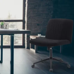 CLP Bureaustoel Kingman zwart Frame - Stof - zwart