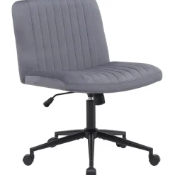 CLP Bureaustoel Kingman zwart Frame - Fluweel - donkergrijs