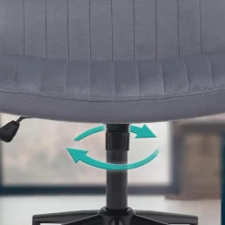 CLP Bureaustoel Kingman zwart Frame - Fluweel - donkergrijs