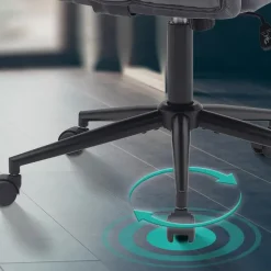 CLP Bureaustoel Kingman zwart Frame - Fluweel - donkergrijs